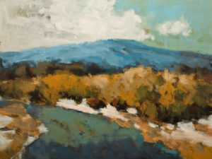 “Mont Orford au Printemps” (Mount Orford in Spring) by Robert P. Roy 36 x 48 – acrylic $3300 Unframed