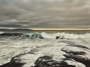 SOLD "Tidal Force," by Ray Ward 36 x 48 - oil $7150 (thick canvas wrap)