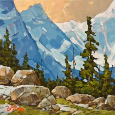 “Kluane Ridge View” by Graeme Shaw 10 x 10 – acrylic $570 Unframed