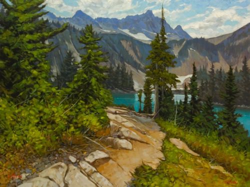 SOLD "Snow Lake" by Graeme Shaw 30 x 40 - oil canvas wrap $3700 Unframed $4450 in show frame
