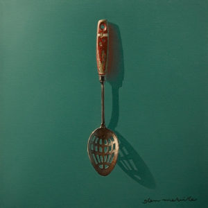 SOLD "Wanna Spoon?" by Glen Melville 12 x 12 - acrylic and oil $600 (thick canvas wrap)