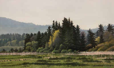 "Chemainus River Estuary," by Keith Hiscock 12 x 20 - oil $1800 Unframed