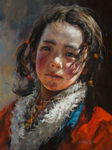 SOLD "Quiet Confidence," by Donna Zhang 18 x 24 - oil $3650 Unframed