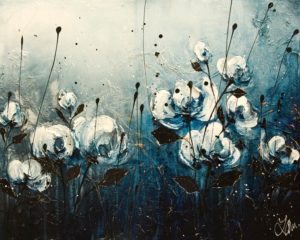 SOLD "From Blue to You," by Laura Harris 16 x 20 - acrylic $1650 (thick canvas wrap)