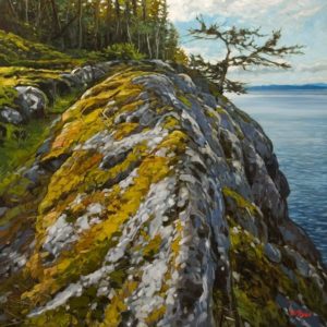 SOLD "Keel Cove Cliff (Looking North)," by Graeme Shaw 30 x 30 - oil $3420 Unframed