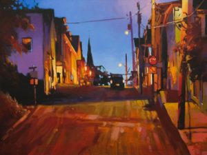 SOLD "The Witching Hour (Lunenburg, Nova Scotia)" by Mike Svob 18 x 24 - acrylic $2810 Unframed