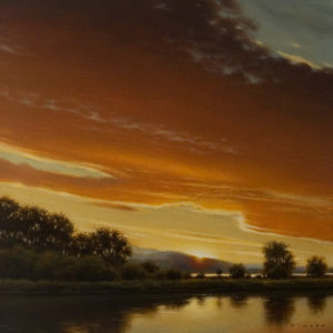 SOLD "Blazing Summer Sky" by Ray Ward 8 x 8 - oil $800 Unframed