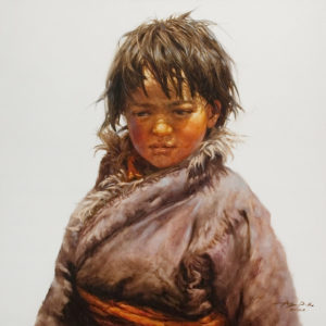 SOLD "Boy From Nachu," by Donna Zhang 30 x 30 - oil $6100 Unframed