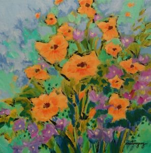 SOLD "The Colours of the New Summer" by Claudette Castonguay 12 x 12 - acrylic $410 Unframed