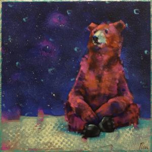 SOLD "Day Dreamer" by Angie Rees 8 x 8 - acrylic $425 (unframed panel with 1 1/2" edges)