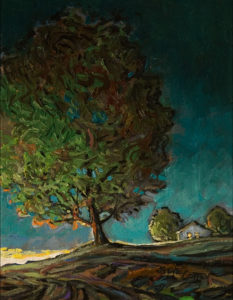 SOLD "Dusk Tree and House," by Steve Coffey 7 x 9 - oil $660 Unframed