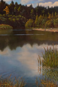 SOLD "Green Timbers Lake, Afternoon" by Don Li 8 x 12 - oil $1050 Unframed