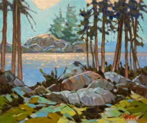 SOLD "Inlet Island View" by Graeme Shaw 10 x 12 - oil $600 Unframed