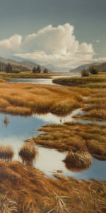 SOLD "Lagoon Wetlands" by Ray Ward 12 x 24 - oil $1775 Unframed