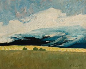 SOLD "Passing Harvest Storm" by Steve Coffey 8 x 10 - oil $740 Unframed