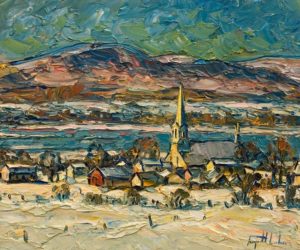 "Saint-Michel, mon village natal," by Raynald Leclerc 20 x 24 - oil $2700 Unframed