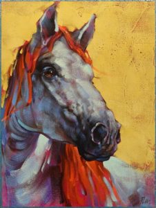 SOLD "Spicy Ginger" by Angie Rees 9 x 12 - acrylic $650 (unframed panel with 1 1/2" edges)