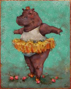 SOLD "Twinkle Toes" by Angie Rees 8 x 10 - acrylic $575 (unframed panel with 1 1/2" edges)