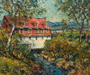 SOLD "Le vieux moulin, Beaumont-Bellechasse," by Raynald Leclerc 20 x 24 - oil $2500 Unframed