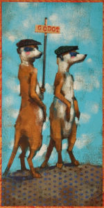 SOLD "Waiting for Godot" by Angie Rees 6 x 12 - acrylic $450 (unframed panel with 1 1/2" edges)