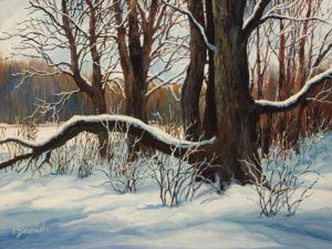 SOLD "Winter Blanket" by Merv Brandel 9 x 12 - oil $1025 Unframed