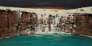 "Winter Cliffs" by Min Ma 4 x 8 - acrylic $550 Unframed