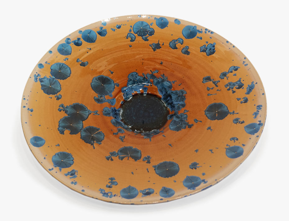 Wall-hang plate (BB-4439) by Bill Boyd crystalline-glaze ceramic - 20" (W) $950