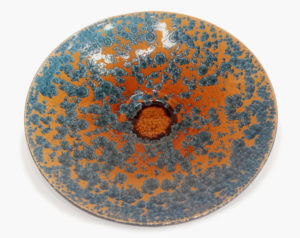 SOLD Wall-hang plate (BB-4440) by Bill Boyd crystalline-glaze ceramic - 21" (W) $950