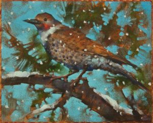 SOLD “A Flicker of Hope” by Angie Rees 8 x 10 – acrylic $575 (unframed panel with 1 1/2″ edges)