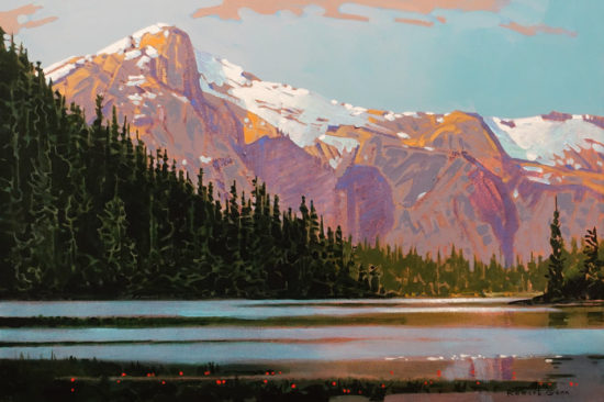 "Late Afternoon, McCannell Lake" (1998) by Robert Genn 20 x 30 - acrylic $11,400 Unframed