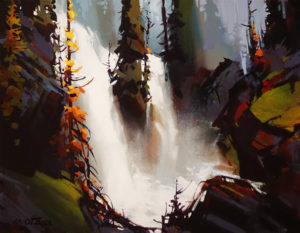 SOLD "Twin Falls," by Michael O'Toole 14 x 18 - acrylic $1415 Unframed