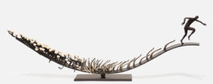 SOLD "Words," by Janis Woode vintage typewriter parts, steel, wrapped copper wire 39" (L) x 13" (H) x 2 1/2" (W) $3300
