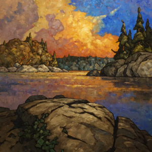 SOLD "Wood Buffalo Eve," by Phil Buytendorp 30 x 30 - oil $3200 Unframed