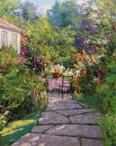 SOLD "Back Garden," by Min Ma 24 x 30 - acrylic $4460 Unframed
