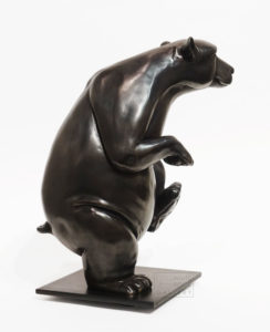 "Boogie Woogie Bear," by Nicola Prinsen 12" (H) x 7 1/2" (W) x 9 1/2" (L) - bronze Edition of 18 $3950