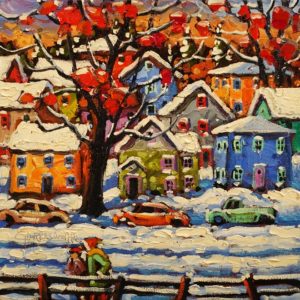 SOLD "Colours and Snow," by Rod Charlesworth 10 x 10 - oil $830 Unframed