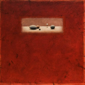 "Red Rocks" by Michael den Hertog 30 x 30 - acrylic $3200 in artist's frame