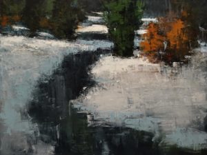 "Glace Noire," (Black Ice) by Robert P. Roy 36 x 48 - oil $3300 (thick canvas wrap)