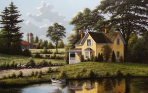 SOLD "Yellow House," by Bill Saunders 30 x 48 - acrylic $8160 Unframed