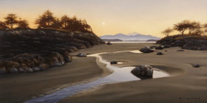 SOLD "Last Light, West Coast," by Ray Ward 6 x 12 - oil $850 Unframed