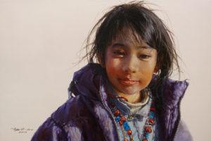 SOLD "Quiet Contentment," by Donna Zhang 24 x 36 - oil $6050 (thick canvas wrap)