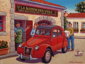 "A Visit to the Local Wine Merchant," by Michael Stockdale 9 x 12 - acrylic $530 Unframed
