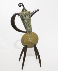 SOLD Teapot (LR-263) by Laurie Rolland hand-built ceramic - 17" (H) $300