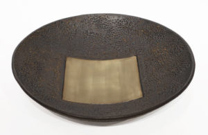 SOLD Circle Square Bowl (LR-265) by Laurie Rolland hand-built ceramic - 12" (W) x 2 1/2" (H) $160