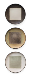 SOLD Continuum Plates (LR-266) by Laurie Rolland hand-built ceramic - 10" (W) each $350 (set)