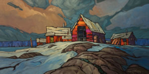 SOLD "Northern Suburb," by Phil Buytendorp 18 x 36 - oil $2270 Unframed