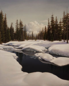 SOLD "December Stream," by Ray Ward 16 x 20 - oil $1925 Unframed