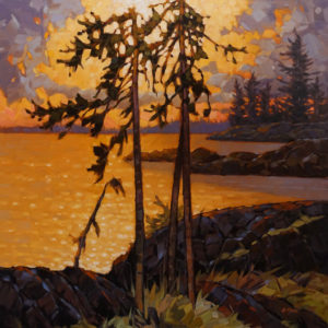SOLD "Sundown, Southwest Vancouver Island," by Graeme Shaw 30 x 30 - oil $3420 Unframed