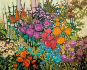 SOLD "A Garden Near My Home," by Claudette Castonguay 24 x 30 - acrylic $1650 Unframed