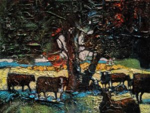SOLD "Shade Tree," by Lee Caufield 9 x 12 - acrylic $485 Unframed